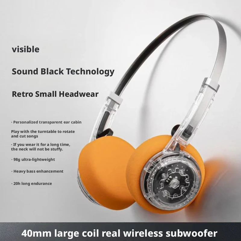 Retro Over-Ear Wireless Bluetooth Headphones - Retro Look With Modern Tech