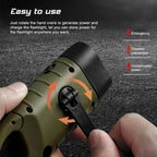 LED Flashlight Hand Crank Self Powered Charging Torch