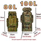 80L/100L  Mountaineering Tactical Backpack