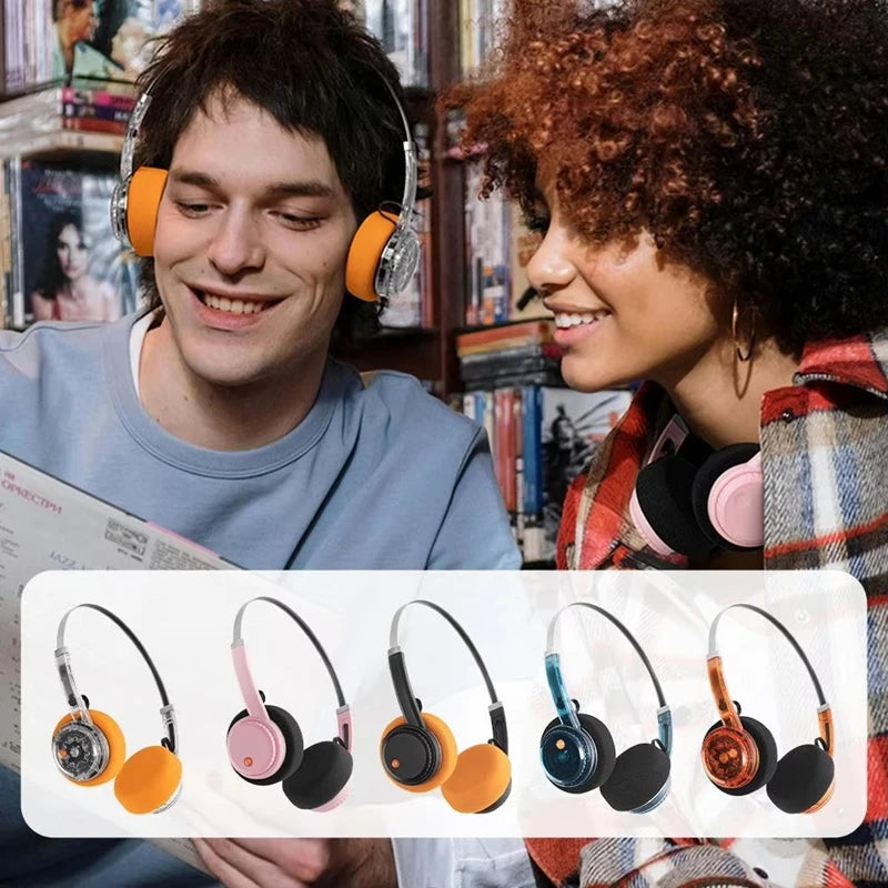 Retro Over-Ear Wireless Bluetooth Headphones - Retro Look With Modern Tech