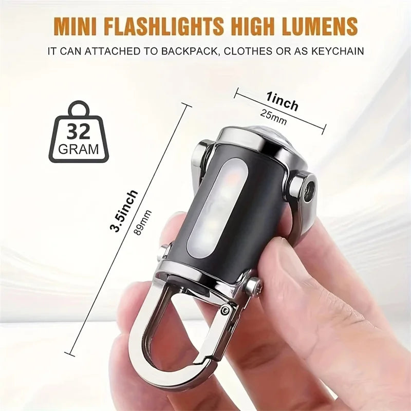 Powerful Mini Waterproof Rechargeable Keychain Flashlight