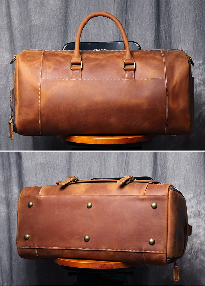 Genuine Leather Vintage Style Travel Bag