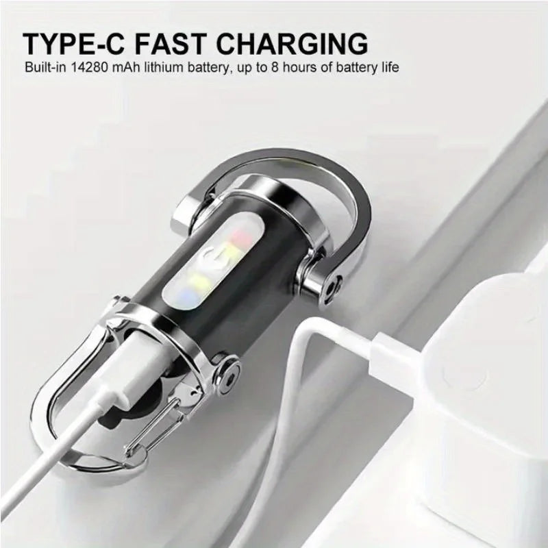 Powerful Mini Waterproof Rechargeable Keychain Flashlight