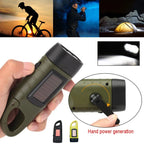 LED Flashlight Hand Crank Self Powered Charging Torch