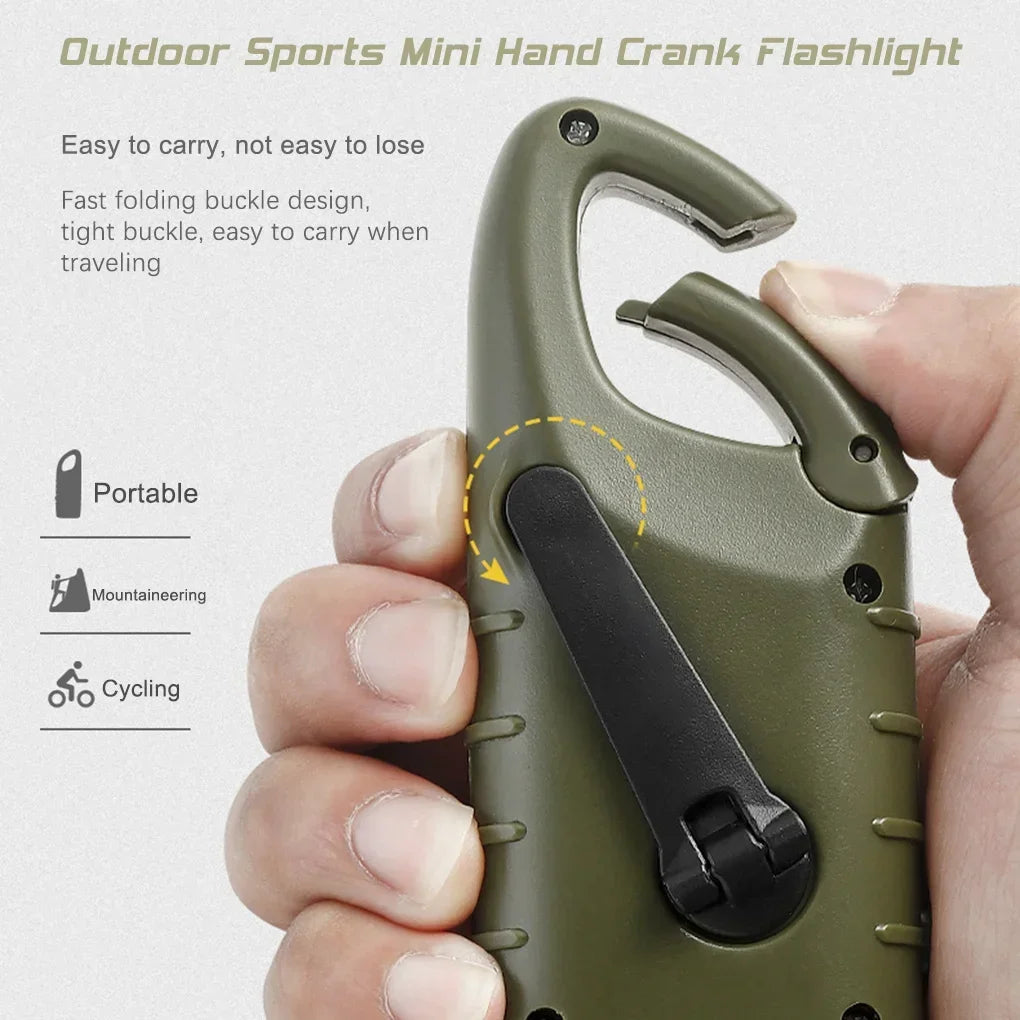 LED Flashlight Hand Crank Self Powered Charging Torch