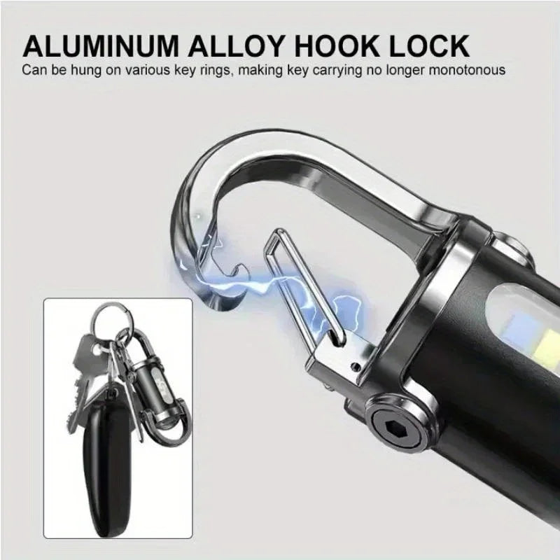 Powerful Mini Waterproof Rechargeable Keychain Flashlight