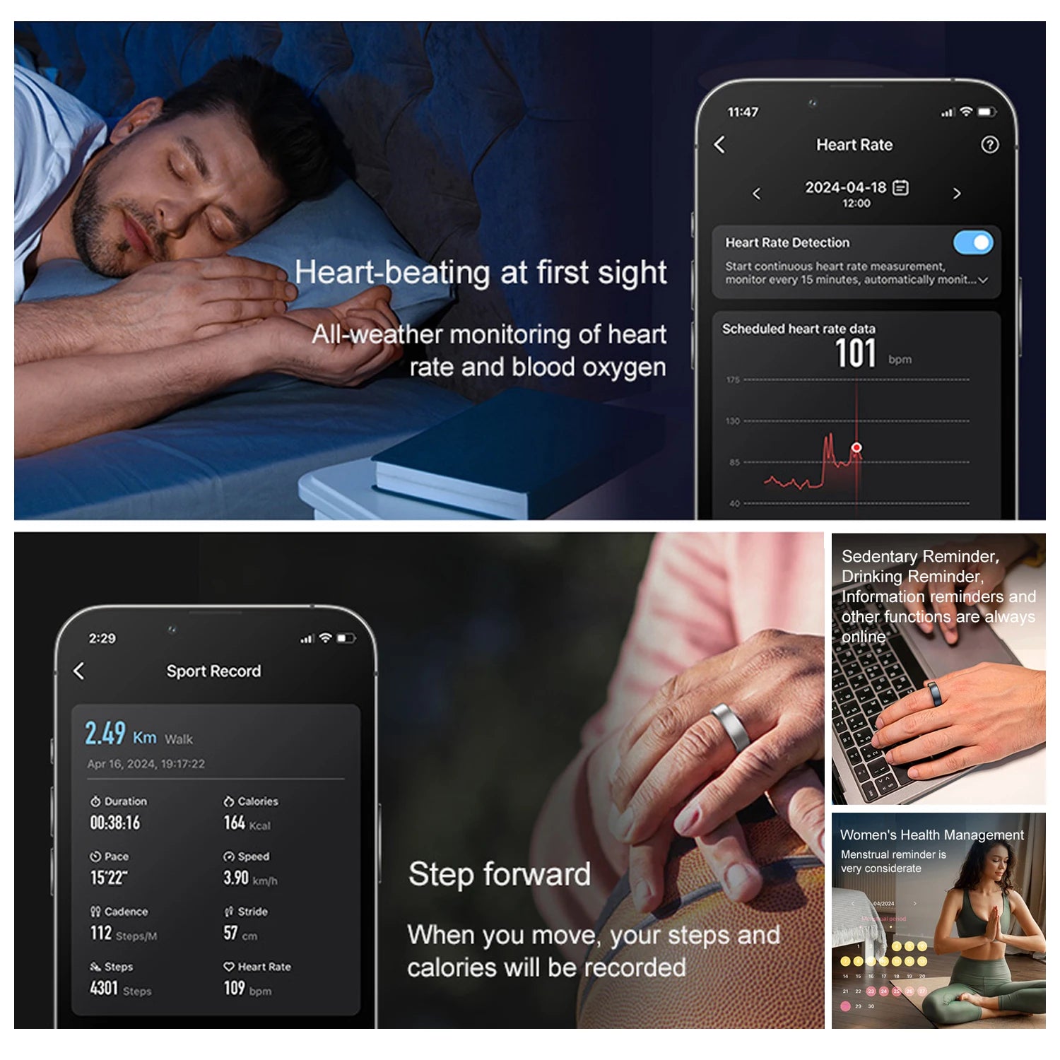 Buy 1 Get 1 Half Price - Smart Travel Ring With Health, Heart Rate And Distance Monitoring