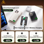 Qi2 Magnetic Power Bank Wireless Fast Charger  iPhone 12-17 Pro, Watch, Airpods & Samsung